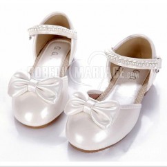 Nœud papillon perle chaussures de mariée pour fille chaussure pas cher