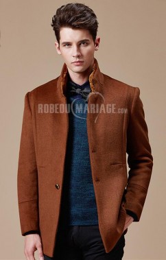 Manteau homme moderne top vente col en laine