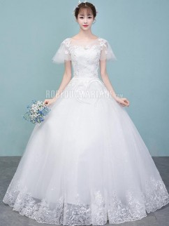 Robe de mariage 2020 robe A-ligne princesse sur mesure à la main en dentelle pas cher