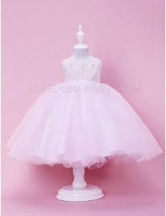 Robe cortège enfant col rond tulle fantaisie douce