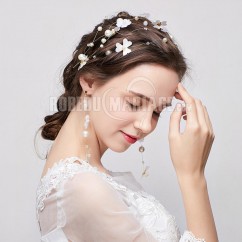 Accessoire en alliage décoré de perles Y compris 1 coiffure et 2 boucles d'oreille