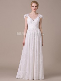 Simple et élégante robe de mariée avec un col en cœur robe confortable