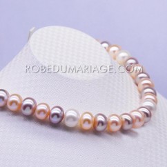 Collier de perles de culture d eau douce multicolores 8-9mm 43cm prèsque ronde