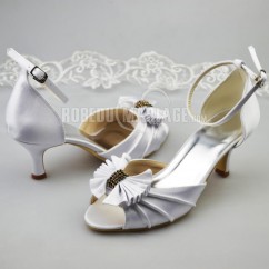 Satin chaussure de mariée d'été talon haut de 6.5cm