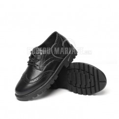 Chaussures de garçon Empaigne en cuir Chaussures noires confortable à prix bas