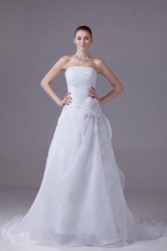 Princesse robe de mariée simple robe de mariée organza froncée 
