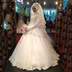 A LA MAIN Robe de mariée musulmane sur mesure Y compris le voile et le foulard musulman