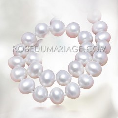 Bijoux en perles de culture d eau douce collier de perles soirée mariage blanches prèsque rondes