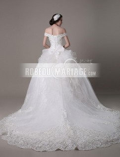 Robe de mariée de luxe avec grand nœud papillon au dos robe de mariée romantique