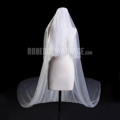 Voile de mariée blanc en tulle de 2 couches avec une peigne En solde