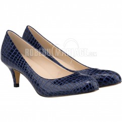 Simple escarpin à motif de crocodile avec talon de 6cm Chaussures femme pas cher