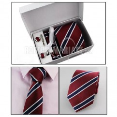 Cinq-pièces, y compris une Cravate,Pochette,Pinces à cravate et 2 Boutons