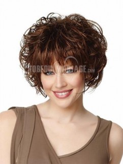 Meilleure vente perruque femme courte ondulée cheveux déguisement