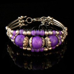 Milti-couleur magnifique bracelet tibetain perles ethnique argent tibétain