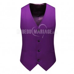GRANDE TAILLE Gilet homme Gilet violet avec 4 boutons pour mariés ou garçons d'honneur