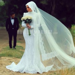 Robe de mariée musulmane en sirène Robe de `mariée sur mesure à la main