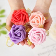 Fleurs de poignet en forme de rose avec lastex décorée de tulle
