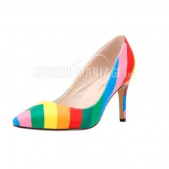 Empeigne en couleur arc-en-ciel Chaussures femme pas cher