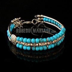 Milti-couleur bracelet tibétain pas cher perles argent tibétain