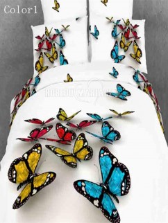 Housse de couette 3D pour deux personnes décorée par les papillons