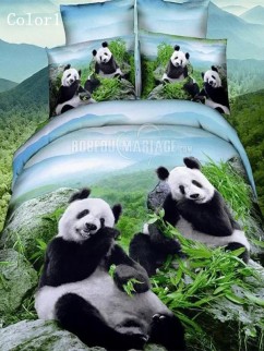 Grand panda magnifique de ligne de lit pas cher