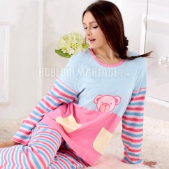 Coton magnifque pyjama emsemble pour femme manches longue 