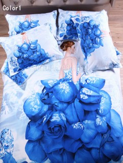 Romantique 3D linge de lit en fleur pas cher 