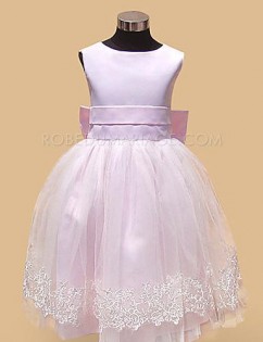 Robe cortège enfant noeud col rond tulle