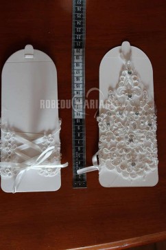 Fleur gants de mariée courte satin paillette