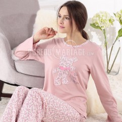 Coton manches longue pyjama d'hiver pour femme pas cher 