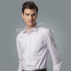 Chemise d'affaires hommes coton à manches longues chemise à carreaux