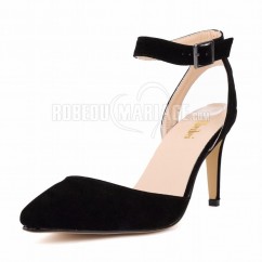 Chaussures femme à talon de 8 cm empeigne en velvet Chaussures pas cher