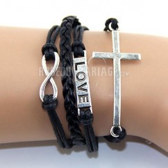 Mot LOVE accessoires multi-marques traversent bracelet ancre de corde de cire