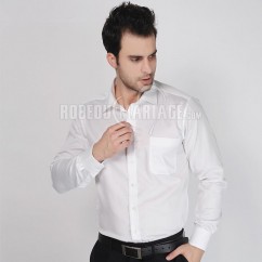 Chemise homme pas cher blanche à manches longues coton 