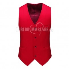 GRANDE TAILLE Gilet homme Gilet rouge avec 4 boutons pour mariés ou garçons d'honneur