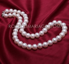 Collier de perles de culture d eau douce blanches surbaissées bijoux en perles mariage soirée