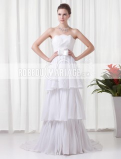 Trois-couches robe de mariée par cher ceinture dentelle chiffon satin 