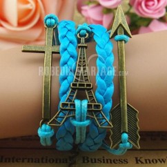Tour Eiffel catégorie européen ancre bracelet de style cire 