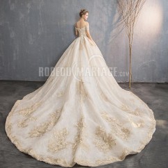 Robe de mariée luxe princesse col en cœur robe épaule dégagée