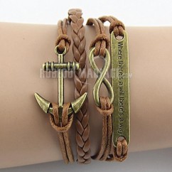 Petite maroquinerie corde de l'ancre de bracelets cire 8 carré anglais