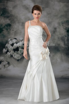 Fleur robe de mariage classique magnifique satin robe sur mesure 