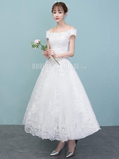 Robe de mariée civile en dentelle longueur sur mesure nouveauté robe 2020 pas cher