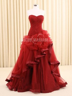 Robe de mariée en couleur robe bustier élégante sans bretelle robe à la main pas cher