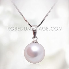 Bijoux en perles de culture d eau douce bien ronde collier pententif chaîne