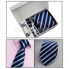 Cinq-pièces y compris Cravate,Pochette,Pinces à cravate et 2 Boutons