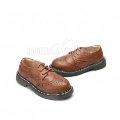 Chaussures de garçon Empaigne en cuir Chaussures avec lacet élastique 