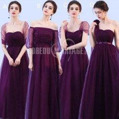 En SOLDE Robe de demoiselle longue en tulle violette 4 styles à choisir 