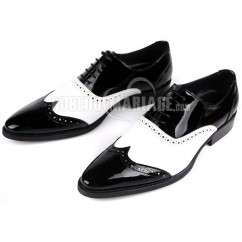  Chaussures affaires homme en cuir blanche noire