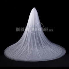 Simple et classique voile de mariée en tulle blanc de 3 mètre