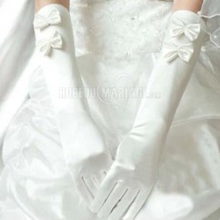 Gants de mariée longues blanche en satin un peu élastique 
